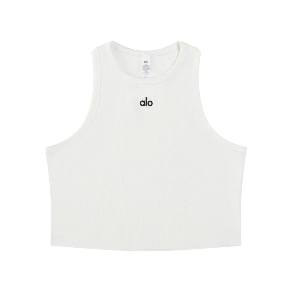 Alo Classic White Sleeveless Short Vest for Women, Size M